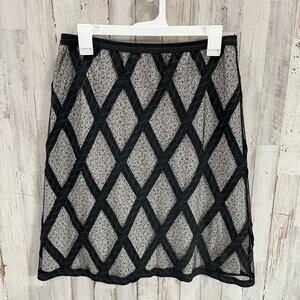 Vintage Tom K Nguyen Mesh Overlay Knee Length Skirt